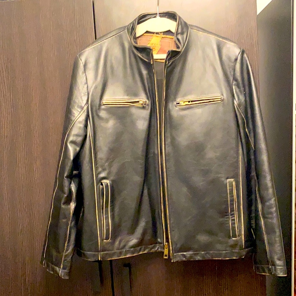 Top Gun leather jacket. Black XL